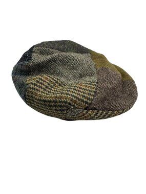 VTG Jonathan Richard Men's Wool Newsboy Flat Cap Patchwork Gray • Ireland • M